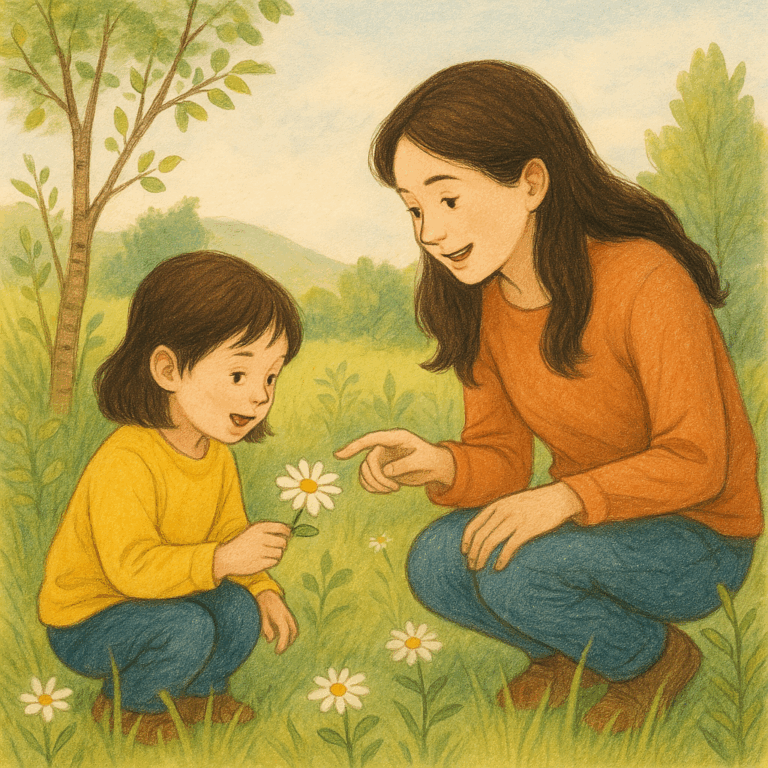 자연을 친구처럼 말하면 아이가 반응합니다 – 감성 대화법의 힘